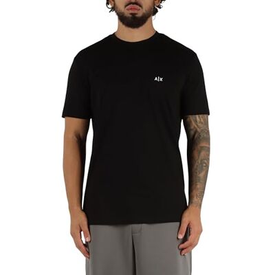 Giorgio Armani Men's Essential, kortärmad sidomonogram-logotyp T-shirt, svart, XL, svart, XL Giorgio Armani Men's Essential, kortärmad sidomonogram-logotyp T-shirt, svart, XL, svart, XL