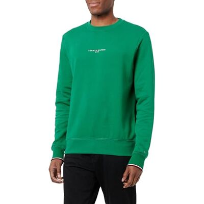 Tommy Hilfiger herr WCC TOMMY LOGO TIPPED CREWNECK, Grön (Nouveau Grön), M Tommy Hilfiger herr WCC TOMMY LOGO TIPPED CREWNECK, Grön (Nouveau Grön), M
