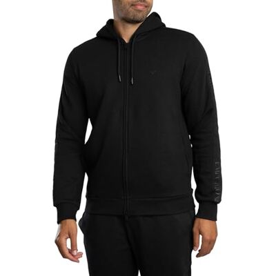 Giorgio Armani MAN'S BASIC Frotté med huva hel dragkedja svart M, Svart, M Giorgio Armani MAN'S BASIC Frotté med huva hel dragkedja svart M, Svart, M