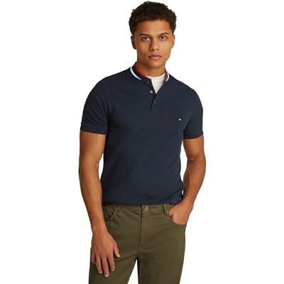 Tommy Hilfiger Män Mao RWB tippad smal Polo S/S pikétröjor, blå, L, Öken himmel, L Tommy Hilfiger Män Mao RWB tippad smal Polo S/S pikétröjor, blå, L, Öken himmel, L