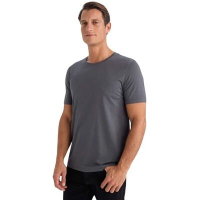 DeFacto Basic T-shirt för män – klassisk t-shirt för män, Anthra, XS DeFacto Basic T-shirt för män – klassisk t-shirt för män, Anthra, XS