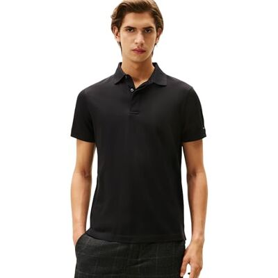 Tommy Hilfiger mäns dold placket Reg Polo MW0MW41513, svart, M Tommy Hilfiger mäns dold placket Reg Polo MW0MW41513, svart, M