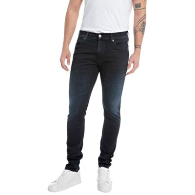 Replay Jondrill återvunna jeans för män, 007 mörkblå, 28W / 32L Replay Jondrill återvunna jeans för män, 007 mörkblå, 28W / 32L