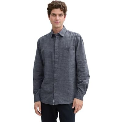 TOM TAILOR herrskjorta, 31318 – marinblå vit Fil A Fil Dobby, M TOM TAILOR herrskjorta, 31318 – marinblå vit Fil A Fil Dobby, M