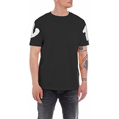 Replay T-shirt för män, 098 svart, S Replay T-shirt för män, 098 svart, S