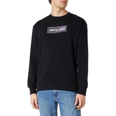 JACK & JONES JCOAOP Logo Sweat Crew Neck GC, svart, M JACK & JONES JCOAOP Logo Sweat Crew Neck GC, svart, M