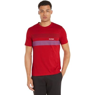 Tommy Hilfiger S/S T-shirts för män, Primär röd, XS Tommy Hilfiger S/S T-shirts för män, Primär röd, XS