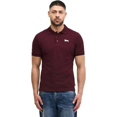 Lonsdale Pikétröja för män, normal passform, WHALTON, Oxblood/ecru, 3XL Lonsdale Pikétröja för män, normal passform, WHALTON, Oxblood/ecru, 3XL