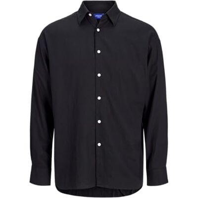 JACK & JONES Jorparos Oversized Shirt Ls, svart, S JACK & JONES Jorparos Oversized Shirt Ls, svart, S