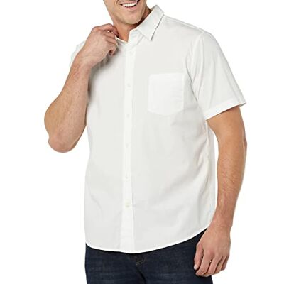 Amazon Essentials mäns Slim-Fit kortärmad poplin-skjorta, vit, X-Large Amazon Essentials mäns Slim-Fit kortärmad poplin-skjorta, vit, X-Large