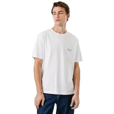 Pepe Jeans herr Martin T-Shirt, vit (vit), L, Vit (vit), L Pepe Jeans herr Martin T-Shirt, vit (vit), L, Vit (vit), L