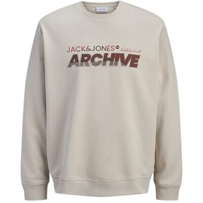 JACK & JONES Jjbrat Sweat Crew Neck, Moonbeam, M JACK & JONES Jjbrat Sweat Crew Neck, Moonbeam, M