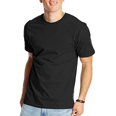 Hanes Beefyt T-Shirt för män, T-shirt med rund hals i kraftig bomull, 1- eller 2-pack, finns i stora storlekar, Svart – 1 paket, L Hanes Beefyt T-Shirt för män, T-shirt med rund hals i kraftig bomull, 1- eller 2-pack, finns i stora storlekar, Svart – 1 paket, L