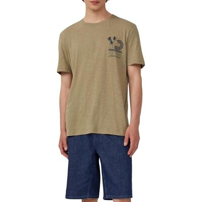 s.Oliver Bomulls-t-shirt med tryck fram och flamgarnstruktur, Ljus olivgrön, M s.Oliver Bomulls-t-shirt med tryck fram och flamgarnstruktur, Ljus olivgrön, M