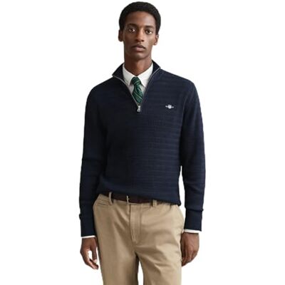 GANT Mini kabel halv dragkedja, Kvällsblå, L GANT Mini kabel halv dragkedja, Kvällsblå, L