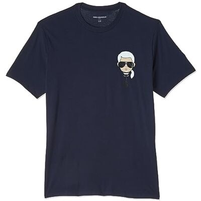 KARL LAGERFELD T-shirt för män klassisk Karl Caharacter, marinblå, XL KARL LAGERFELD T-shirt för män klassisk Karl Caharacter, marinblå, XL