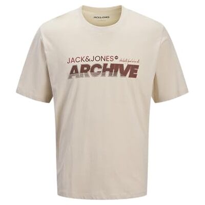 JACK & JONES Jjbrat Tee Ss Crew Neck, Moonbeam, M JACK & JONES Jjbrat Tee Ss Crew Neck, Moonbeam, M
