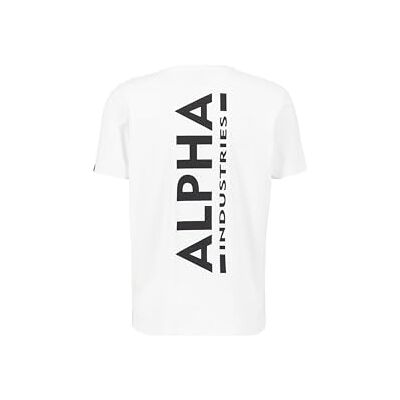 Alpha Industries T-Shirt Med Ryggtryck För Herrar White Alpha Industries T-Shirt Med Ryggtryck För Herrar White