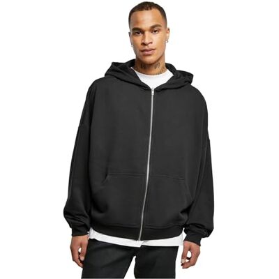 Urban Classics Organic 90's Zip Hoody Huvtröja för män, svart, S Urban Classics Organic 90's Zip Hoody Huvtröja för män, svart, S