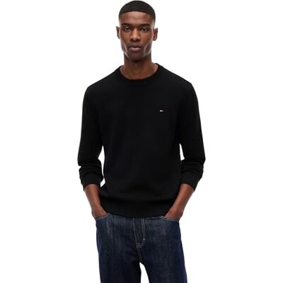 Tommy Jeans herr TJM Slim Ess Light tröja Ext DM0DM22853 pullover tröja, svart (svart), XL Tommy Jeans herr TJM Slim Ess Light tröja Ext DM0DM22853 pullover tröja, svart (svart), XL