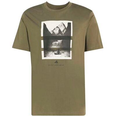 adidas Mezczyzni OUTDOOR KAYAKING GRAPHIC T-SHIRT, olive strata, S adidas Mezczyzni OUTDOOR KAYAKING GRAPHIC T-SHIRT, olive strata, S