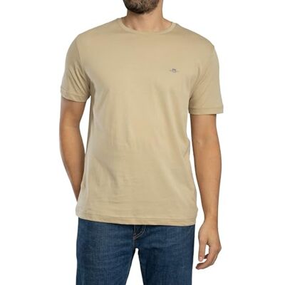 GANT Herr T-Shirt Régulier À Bouclier, Oat Beige, L GANT Herr T-Shirt Régulier À Bouclier, Oat Beige, L