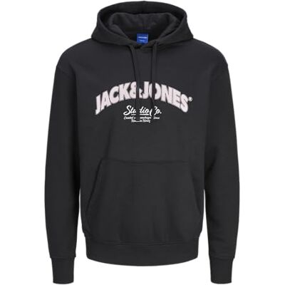 JACK & JONES JACK&JONES Jorbronx Arch Big Sweat Hood Ub, svart, M JACK & JONES JACK&JONES Jorbronx Arch Big Sweat Hood Ub, svart, M