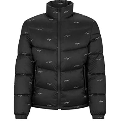 HUGO Balto2321 herr vadderad jacka av återvunnen materialblandning med handskrivna logotyper, Black1, S HUGO Balto2321 herr vadderad jacka av återvunnen materialblandning med handskrivna logotyper, Black1, S