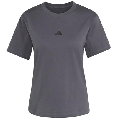 adidas Kobiety ESSENTIALS SMALL LOGO COTTON T-SHIRT, grey six/black, XS adidas Kobiety ESSENTIALS SMALL LOGO COTTON T-SHIRT, grey six/black, XS