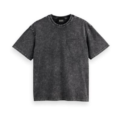 Scotch & Soda Tvättad ficka avslappnad passform t-shirt, Svart 001, M Scotch & Soda Tvättad ficka avslappnad passform t-shirt, Svart 001, M