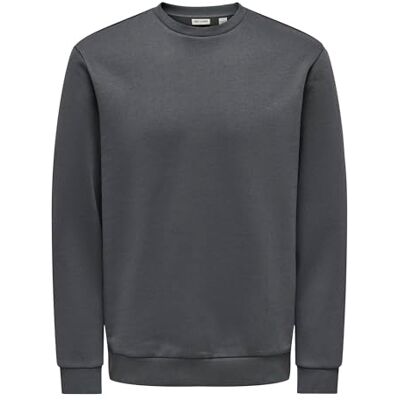 Only & Sons ONSCERES Crew Neck NOOS, Grå kritstreck, XXL Only & Sons ONSCERES Crew Neck NOOS, Grå kritstreck, XXL