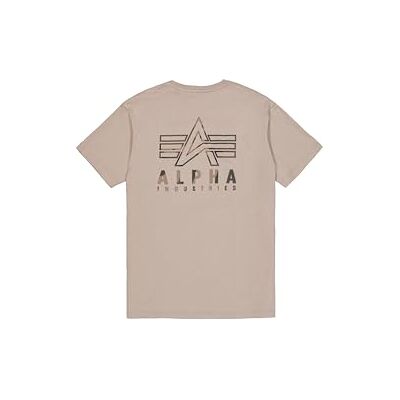 Alpha Industries Camo Logo Puff Print BP T för män, Vintage Sand, XXL Alpha Industries Camo Logo Puff Print BP T för män, Vintage Sand, XXL