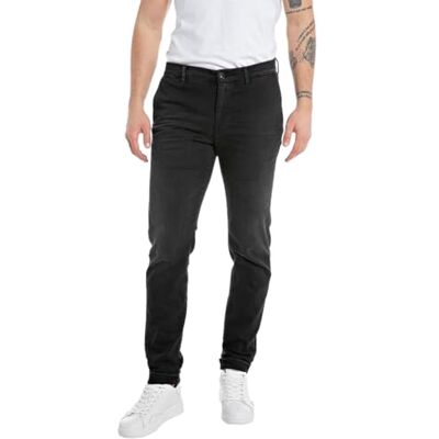 Replay Herr slim fit chinos jeans byxor Brad, 098 svart, 27W / 30L Replay Herr slim fit chinos jeans byxor Brad, 098 svart, 27W / 30L