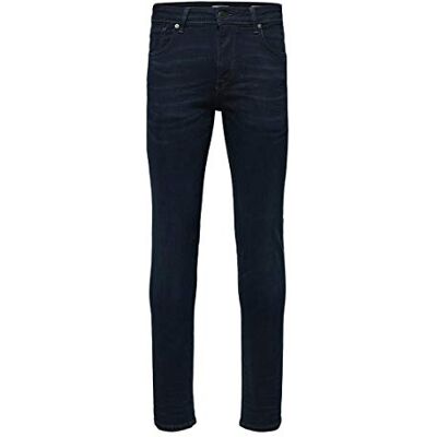 SELECTED HOMME Male Slim Fit jeans mörka, Blå (blå svart denim blå svart denim), 38W x 32L SELECTED HOMME Male Slim Fit jeans mörka, Blå (blå svart denim blå svart denim), 38W x 32L