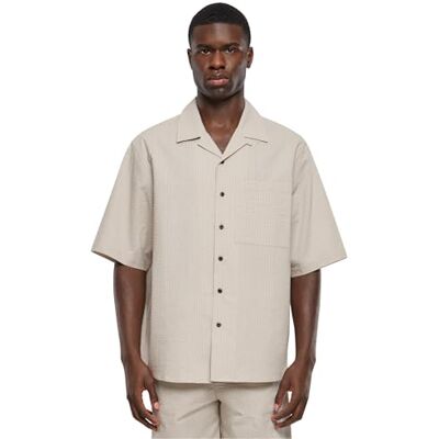 Urban Classics Herrskjorta, avslappnad Seersucker, kortärmad skjorta, Cloud XXL, Moln, XXL Urban Classics Herrskjorta, avslappnad Seersucker, kortärmad skjorta, Cloud XXL, Moln, XXL