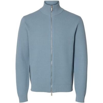 SELECTED MEN Slhdane Ls stickad struktur full dragkedja Noos, Dammblå, XL SELECTED MEN Slhdane Ls stickad struktur full dragkedja Noos, Dammblå, XL