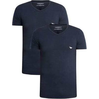 Giorgio Armani MAN 2-pack T-shirt V-ringad smal passform blå L, Marin/marin, L Giorgio Armani MAN 2-pack T-shirt V-ringad smal passform blå L, Marin/marin, L