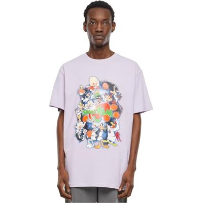 Upscale män T-shirt Space Jam Teamwork oversize Tee Print T-shirt för män, överdimensionerad passform, streetwear, lila, S Upscale män T-shirt Space Jam Teamwork oversize Tee Print T-shirt för män, överdimensionerad passform, streetwear, lila, S