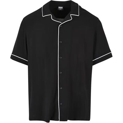 Urban Classics Bowling Shirt för män, svart, XXL Urban Classics Bowling Shirt för män, svart, XXL