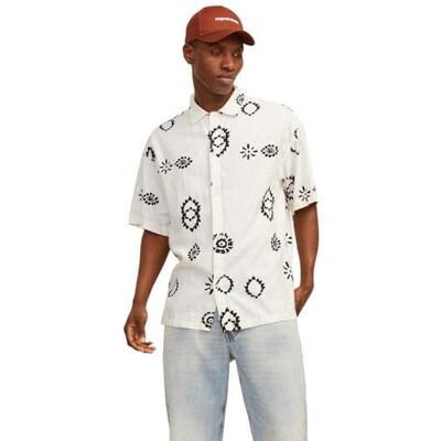 JACK & JONES JORNOTO Len AOP skjorta SS LN, Buttercreme, S JACK & JONES JORNOTO Len AOP skjorta SS LN, Buttercreme, S