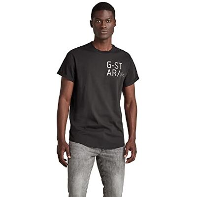 G-STAR RAW Herr Lash Small Graphic Relaxed T-shirt, Svart (Dk Black D20724-336-6484), XS G-STAR RAW Herr Lash Small Graphic Relaxed T-shirt, Svart (Dk Black D20724-336-6484), XS