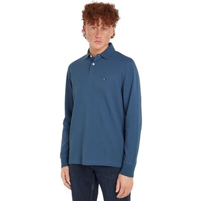 Tommy Hilfiger Herr 1985 Regular LS Polo MW0MW20183, L/S Polo, Blå, S, Blå (Egeiska havet), S Tommy Hilfiger Herr 1985 Regular LS Polo MW0MW20183, L/S Polo, Blå, S, Blå (Egeiska havet), S