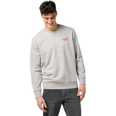 Wrangler SMALL Graphic Crew, Mid Grey Mel, L Wrangler SMALL Graphic Crew, Mid Grey Mel, L