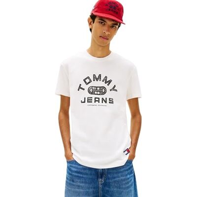 Tommy Jeans herr TJM Reg Tj Gym Ss Tee Ext DM0DM22551 S/S t-shirt, vit (Ecru), 4XL_Plus Tommy Jeans herr TJM Reg Tj Gym Ss Tee Ext DM0DM22551 S/S t-shirt, vit (Ecru), 4XL_Plus