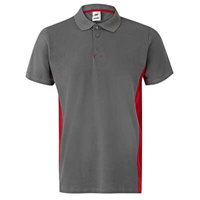 VELILLA Bicolor Polo Kortärmad 180 gr/m2 105504 Män, Grå OCH röd, L VELILLA Bicolor Polo Kortärmad 180 gr/m2 105504 Män, Grå OCH röd, L