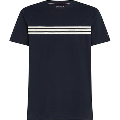 Tommy Hilfiger herr centrala bröstband T-tröja MW0MW37443 S/S t-shirt, blå, S, Blå (ökenhimmel), S Tommy Hilfiger herr centrala bröstband T-tröja MW0MW37443 S/S t-shirt, blå, S, Blå (ökenhimmel), S