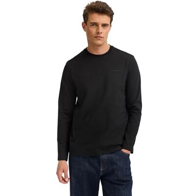 bugatti herrsweatshirt, långärmad bomull, 290 – svart, L bugatti herrsweatshirt, långärmad bomull, 290 – svart, L