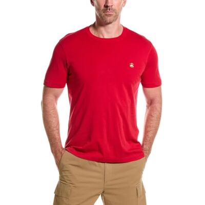 Brooks Brothers Kortärmad t-shirt i bomull med rund hals, Röd, L Brooks Brothers Kortärmad t-shirt i bomull med rund hals, Röd, L