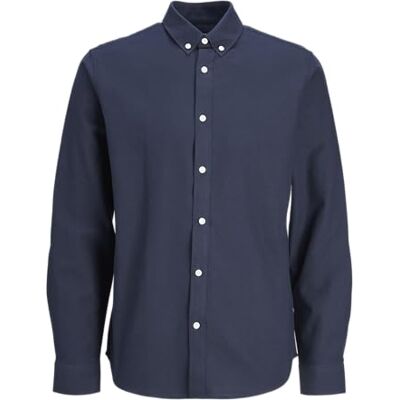 JJ REBEL Jreboscar skjorta Ls Noos skjorta, marinblå blazer, XL JJ REBEL Jreboscar skjorta Ls Noos skjorta, marinblå blazer, XL