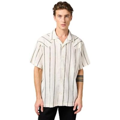 Wrangler SS W Resort Shirt, Naturlig remsa, M Wrangler SS W Resort Shirt, Naturlig remsa, M